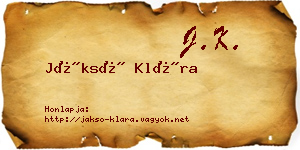 Jáksó Klára névjegykártya